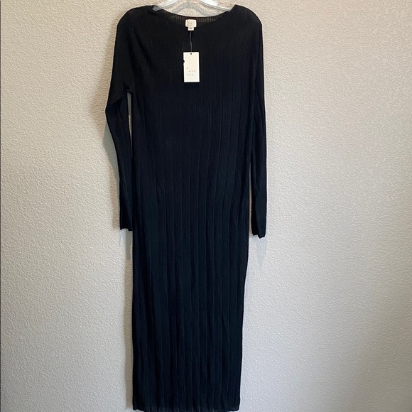 (Reduced Price!!!) Women's Long Sleeve Sheer Maxi  Dress - A New Day Black - Picture 6 of 9